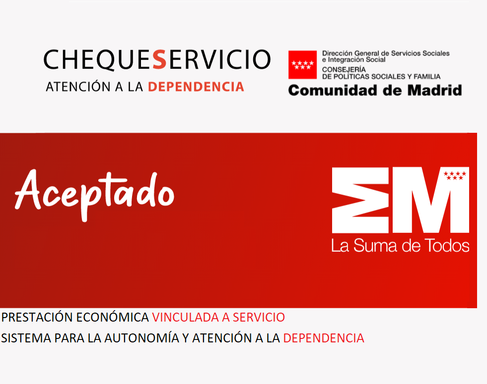 Cheque servicio de atención a la dependencia de la Comunidad de Madrid